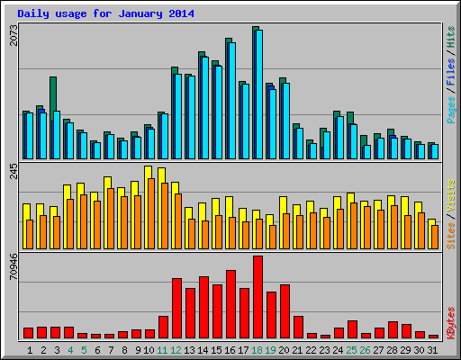 Daily usage for January 2014