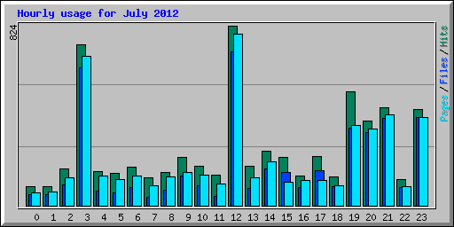 Hourly usage for July 2012