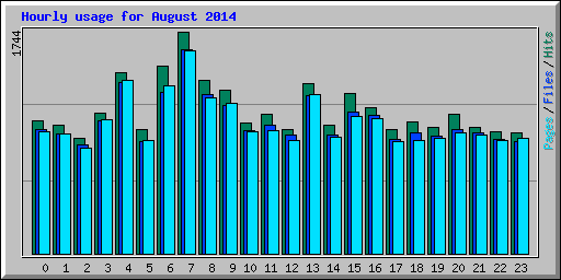 Hourly usage for August 2014