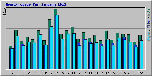 Hourly usage for January 2015