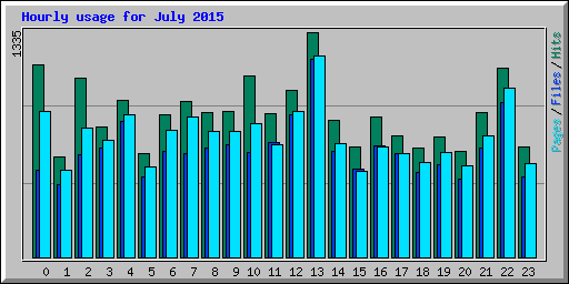 Hourly usage for July 2015