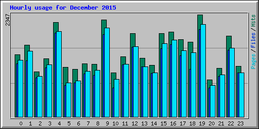 Hourly usage for December 2015