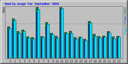 Hourly usage for September 2016