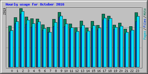 Hourly usage for October 2016