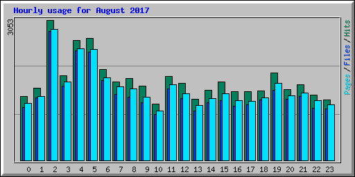 Hourly usage for August 2017