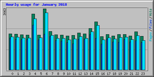 Hourly usage for January 2018